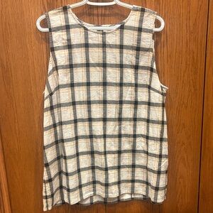 J. Jill Black and Cream Plaid Tank Top